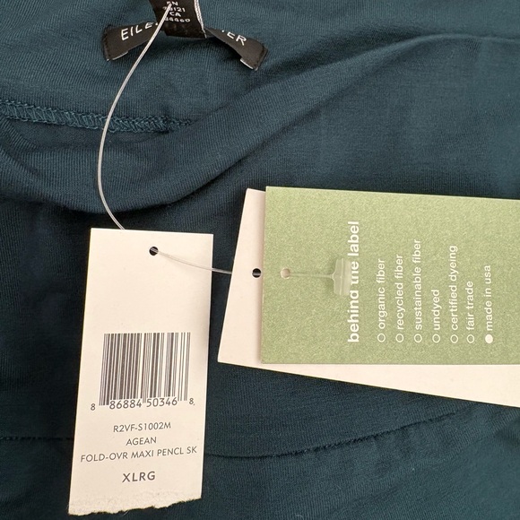 NWT Eileen Fisher Emerald Green Full Length Skirt Size XL sku#140 - Picture 8 of 8